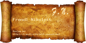 Frendl Nikolett névjegykártya